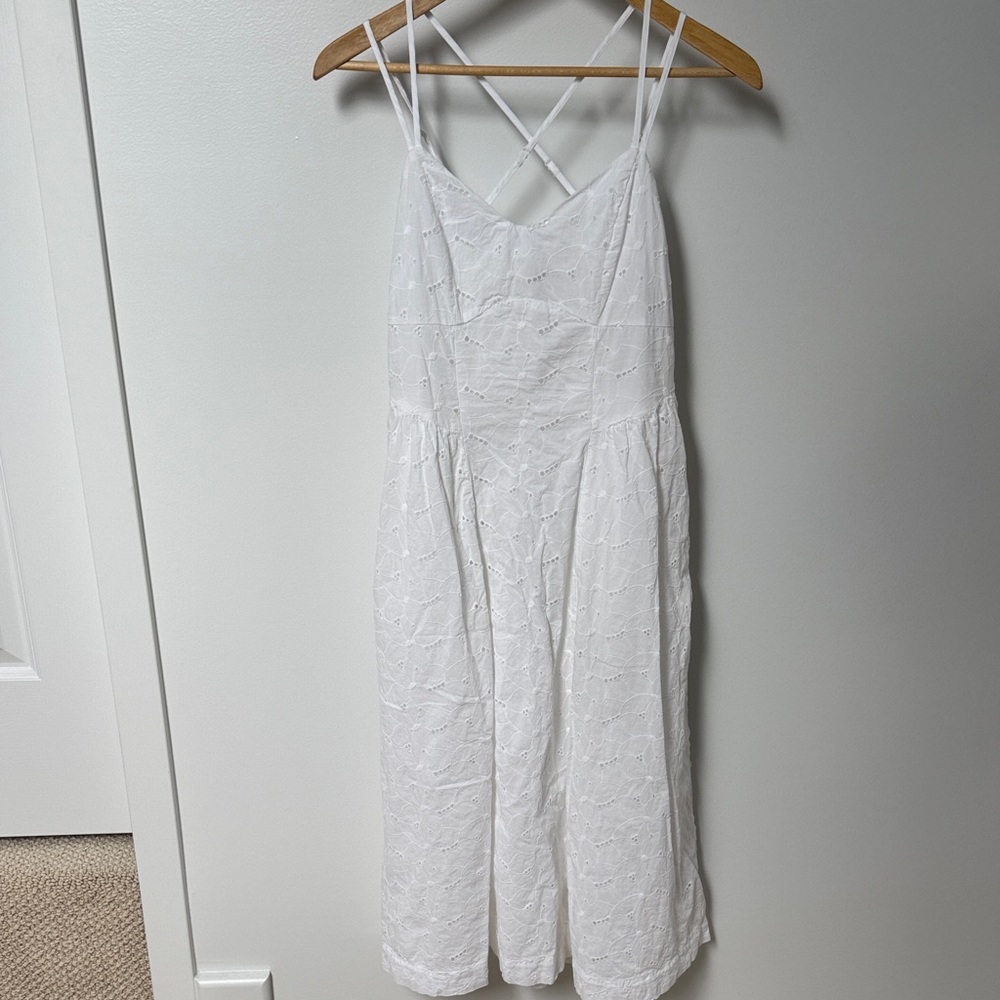 White Lace Jumpsuit with Spaghetti Straps